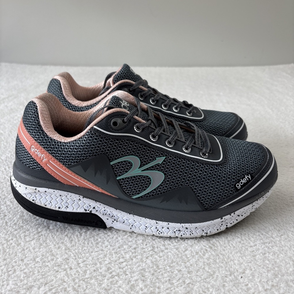 G-DEFY Womens 'Mighty Walk' Shoes Size 10.5 Gray/Pink Sneakers Comfort EUC - Picture 2 of 14